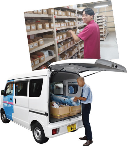 出社 → 部品の仕分けと出発の準備